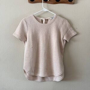 Madewell Wool Blend Back Bow Knit Top size S Blush Pink Balletcore Coquette